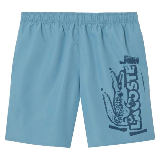 Men's Lacoste Branded Swim Trunks in Blue - Image 1