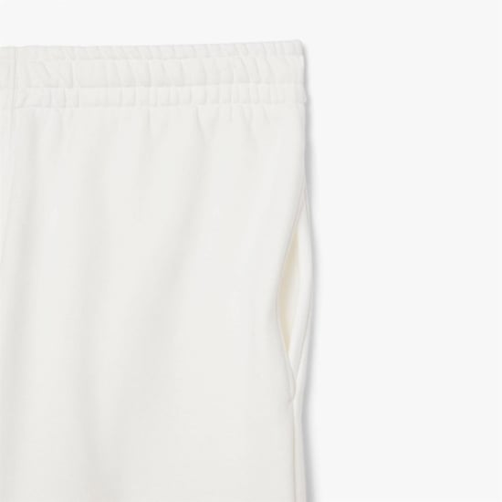 Men's Lacoste Graphic Fleece Shorts in Cream - Image 4