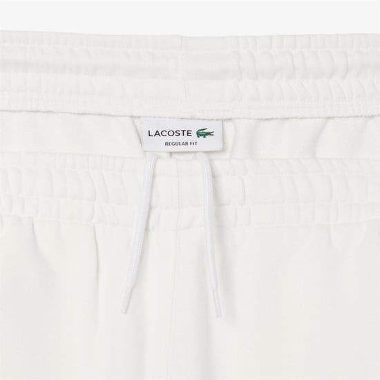 Men's Lacoste Graphic Fleece Shorts in Cream - Image 5