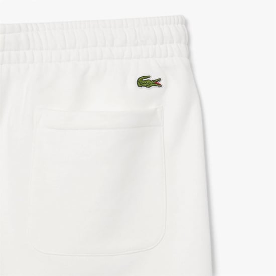 Men's Lacoste Graphic Fleece Shorts in Cream - Image 6