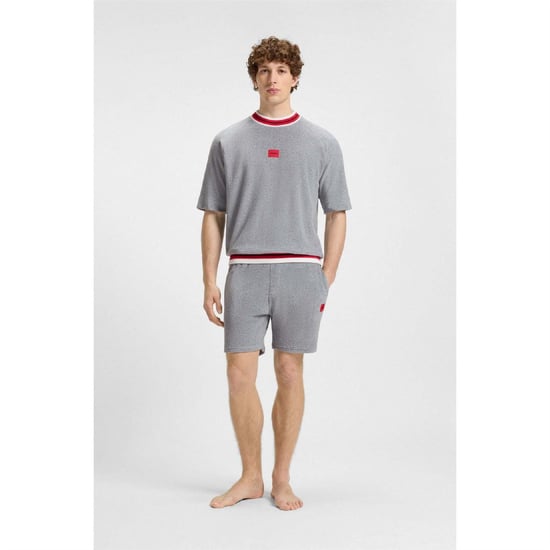 Men's Hugo Contrast Trim Shorts in Grey - Image 3