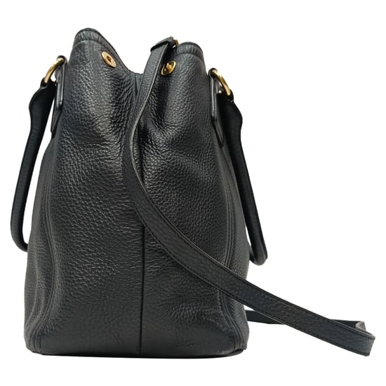 Prada Vitello Daino Tote Bag in Black Leather - Image 2