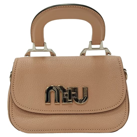 Miu Miu Mini Top Handle Bag in beige leer - Image 1
