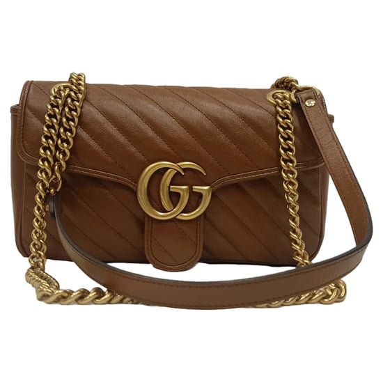 Gucci Small GG Marmont Quilted Shoulder Bag in Brown Leather - Image 2