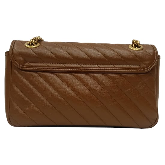 Gucci Small GG Marmont Quilted Shoulder Bag in Brown Leather - Image 4