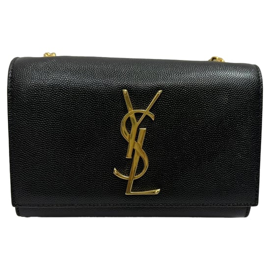 Saint Laurent Small Kate Grained Shoulder Bag in Black Leather - Image 1