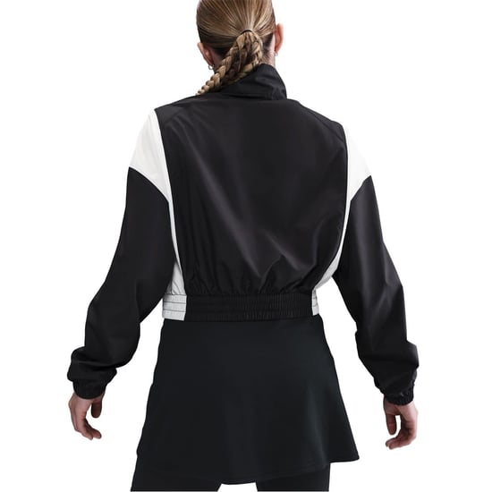 Women's Nike Color Block Windbreaker Jacket in Black/White - Image 2