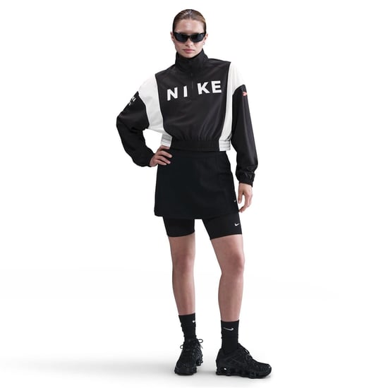 Women's Nike Color Block Windbreaker Jacket in Black/White - Image 3
