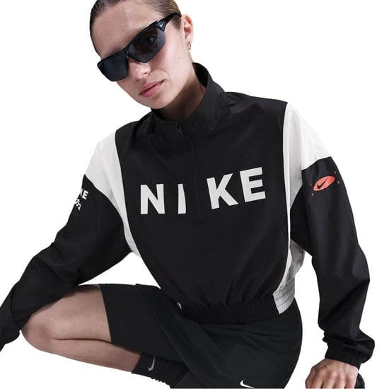 Women's Nike Color Block Windbreaker Jacket in Black/White - Image 5