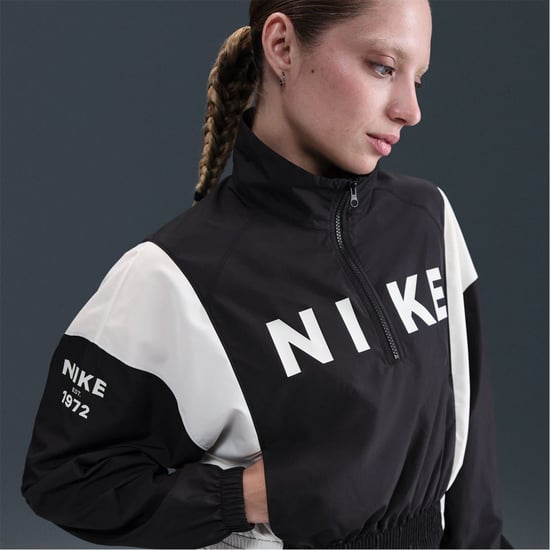 Women's Nike Color Block Windbreaker Jacket in Black/White - Image 6