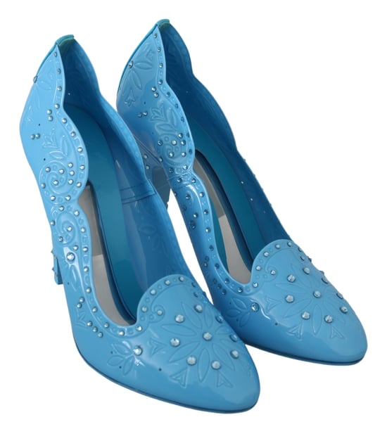 Dolce & Gabbana Blå Kristall Blommiga CINDERELLA Klackskor - Image 5