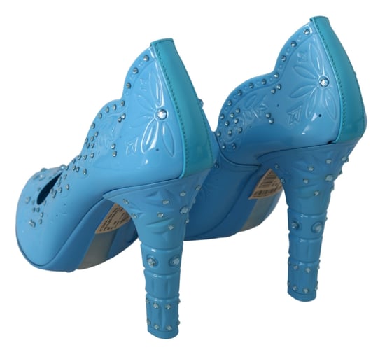 Dolce & Gabbana Blå Kristall Blommiga CINDERELLA Klackskor - Image 6