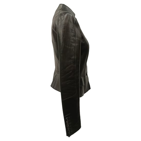 Burberry Prorsum Button-Down Peplum Jacket in Lamb Leather - Image 2