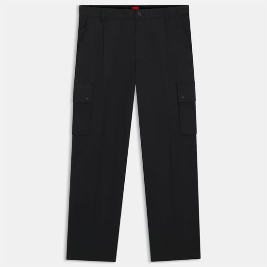 Men's Hugo Relaxed Fit Trousers in Black - Image 1