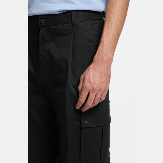 Men's Hugo Relaxed Fit Trousers in Black - Image 3