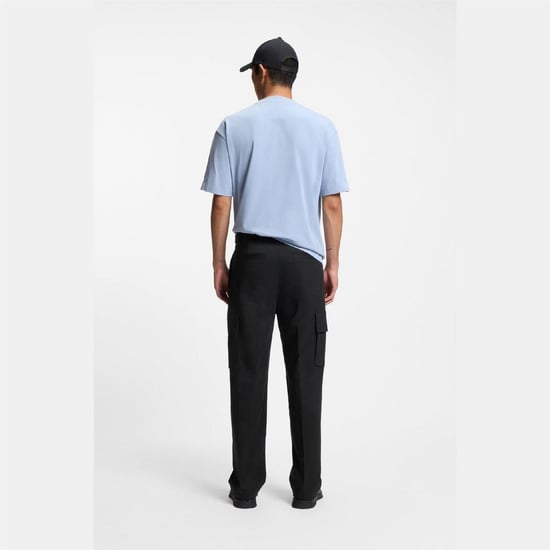 Men's Hugo Relaxed Fit Trousers in Black - Image 5
