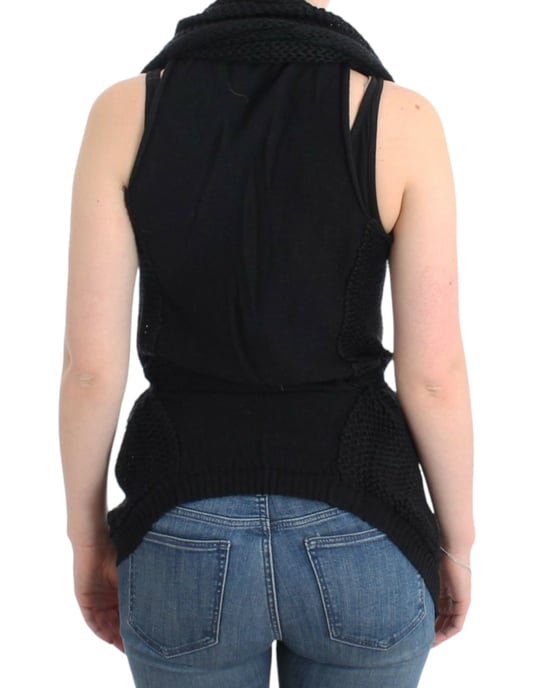 Knit Cardigan Vest Drawstring Waist - Image 3