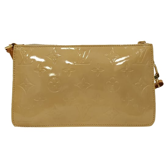 Louis Vuitton Lexington Monogram Pochette Bag in Beige Patent Leather - Image 3