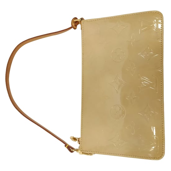Louis Vuitton Lexington Monogram Pochette Bag in Beige Patent Leather - Image 5
