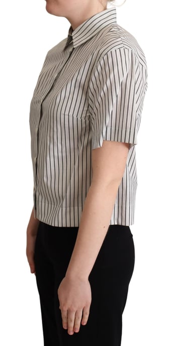 Dolce Gabbana Shirt Short Sleeve Collared Blouse - Image 3