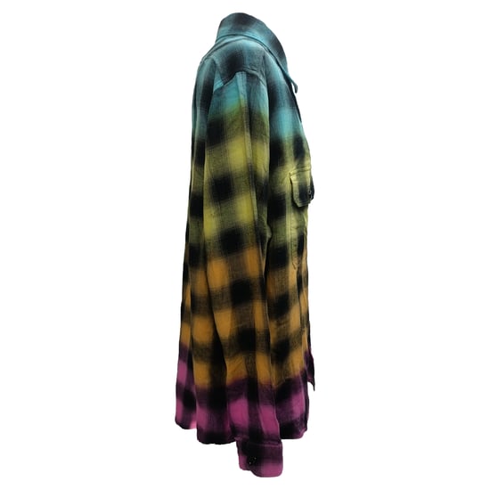 Celine Tie-Dyed Rutig Flanellskjorta i Flerfärgad Bomull - Image 4
