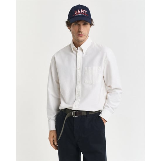 Men's Gant Heritage Oxford Shirt in Cream - Image 2