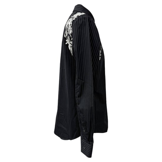 Alexander McQueen Borduursel Pinstripe Shirt in Zwarte Katoen - Image 2