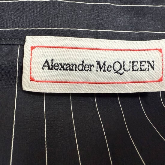 Alexander McQueen Borduursel Pinstripe Shirt in Zwarte Katoen - Image 4