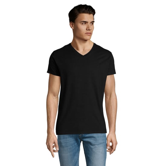 SOLS Heren Imperial V Hals T-shirt (Diep zwart) - Image 1