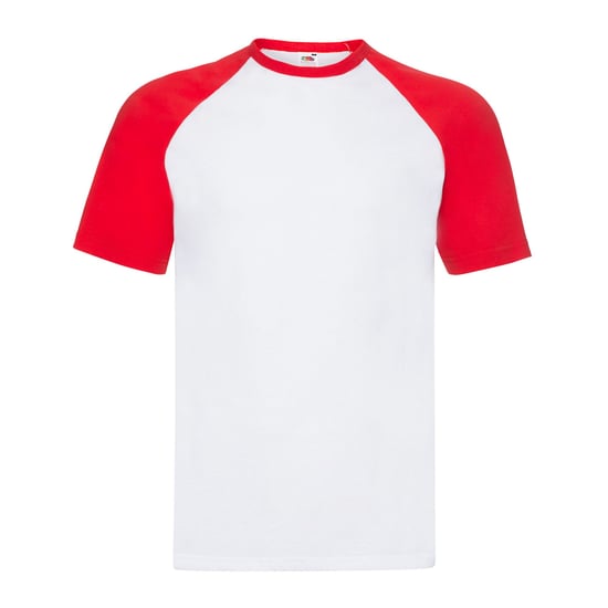 Fruit of the Loom Heren Valueweight Baseball T-shirt (Wit/rood) - Image 1