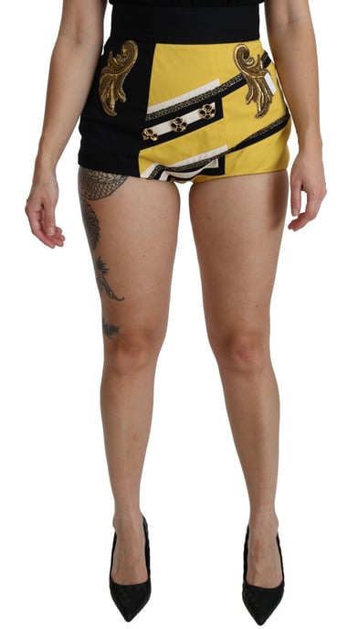 Dolce Gabbana Korte Broek Geel Zwart - Image 1