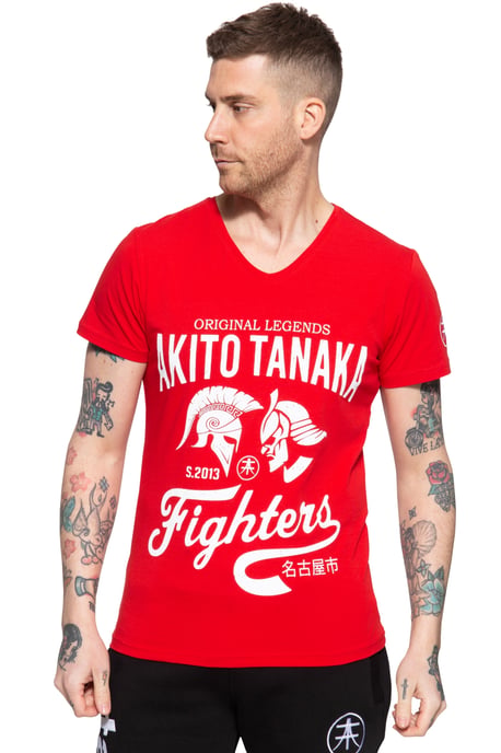 Akito Tanaka Herren T-Shirt mit Frontprint Gladiator Fighters - Image 1