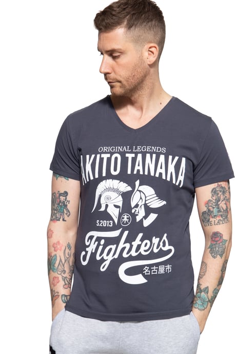 Akito Tanaka Herren T-Shirt mit Frontprint Gladiator Fighters - Image 1