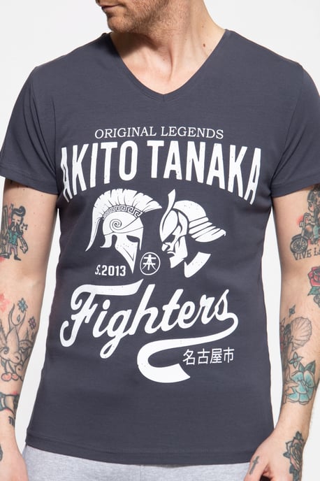 Akito Tanaka Herren T-Shirt mit Frontprint Gladiator Fighters - Image 2