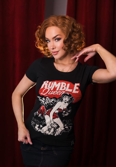 Queen Kerosin Damen QUEEN KEROSIN T-Shirt im Vintage Look Rumble Queen - Image 2