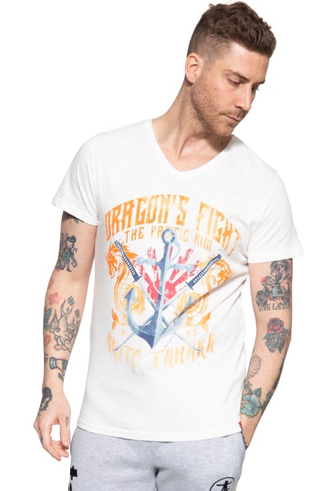 Akito Tanaka Herren T-Shirt mit Frontprint Dragon Anchor - Image 1