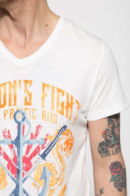 Akito Tanaka Herren T-Shirt mit Frontprint Dragon Anchor - Image 2