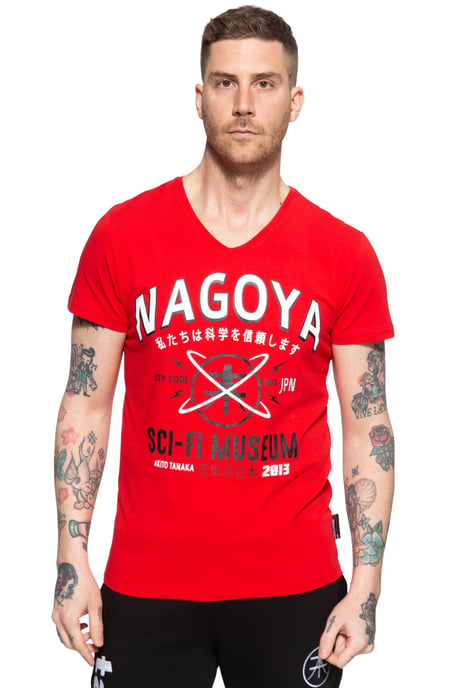 Akito Tanaka Herren T-Shirt mit Frontprint City Code - Image 1