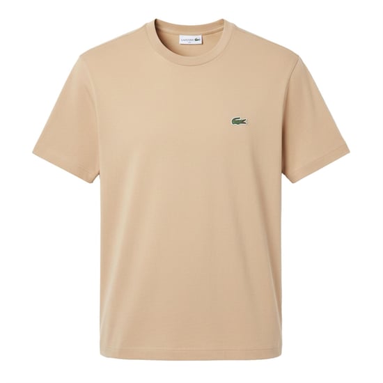 Men's Lacoste Fit Cotton Interlock T Shirt in Beige - Image 1