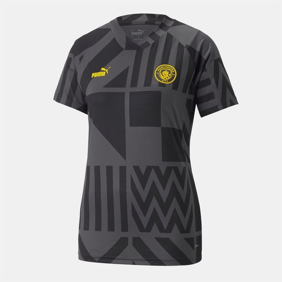 Women's Puma City Fc Prematch Jersey in Black yellow - Image 1