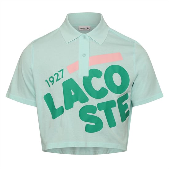 Women's Lacoste Fit Printed Organic Cotton Polo in Green - Image 1