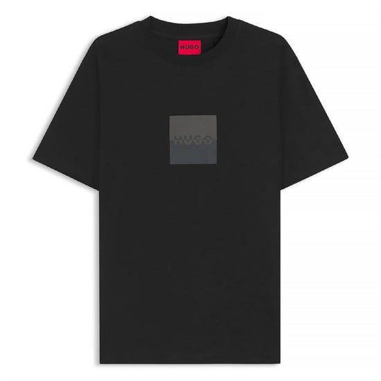 Men's Hugo Split Logo T Shirt in Black - Image 1