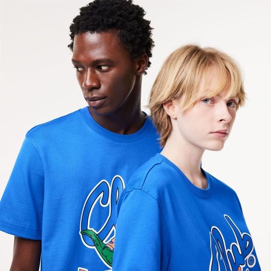 Men's Lacoste Fit Signature Print T Shirt in Blue - Image 4