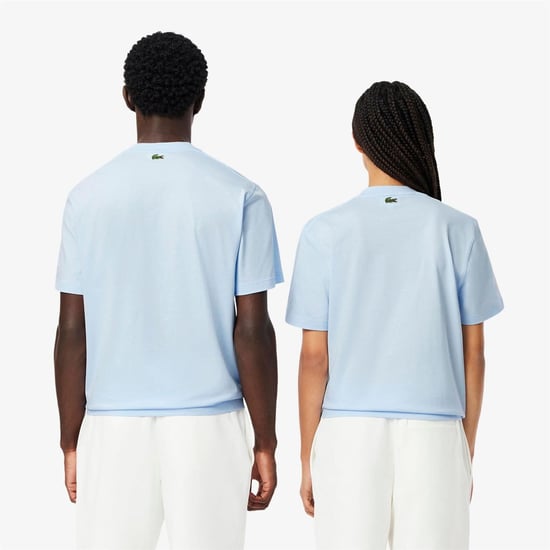 Men's Lacoste Print Cotton T Shirt in Blue - Image 4
