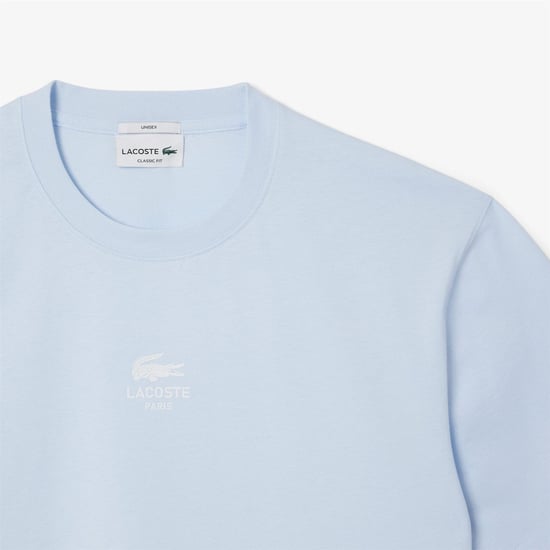 Men's Lacoste Print Cotton T Shirt in Blue - Image 5