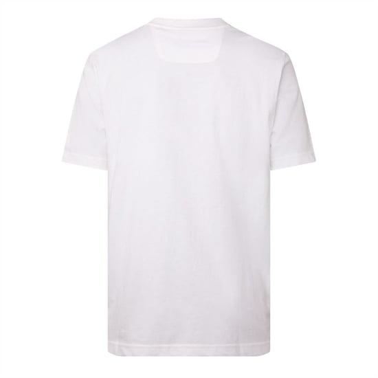 Men's Boss Jersey T Shirt with Fineline Artwork in White - Image 2