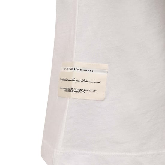 Women's Replay Label T Shirt in White - Image 4