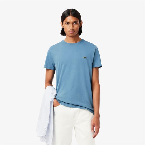 Men's Lacoste Pima T Shirt in Blue - Image 3