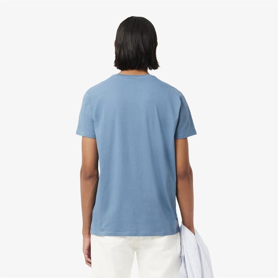 Men's Lacoste Pima T Shirt in Blue - Image 4