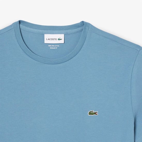 Men's Lacoste Pima T Shirt in Blue - Image 5